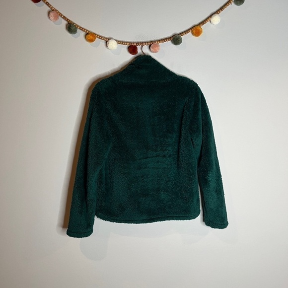 J. Crew forest green sherpa half zip pullover - Picture 5 of 5